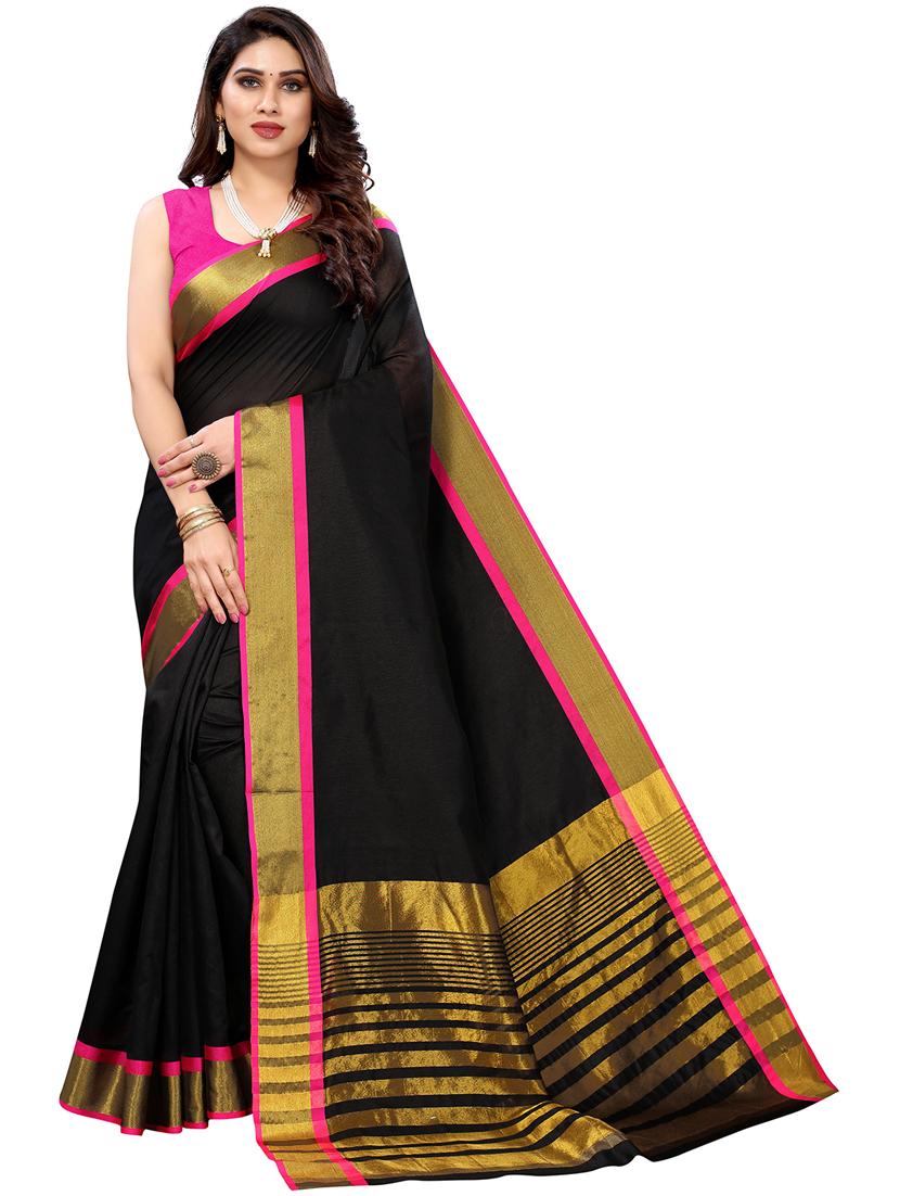 self design plain saree - 19567284 - Zoom Image - 0