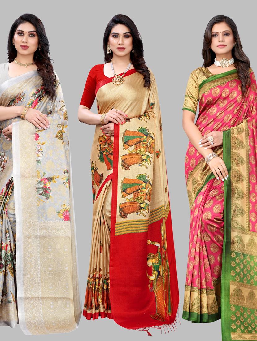 pack of 3 combo saree - 19567384 - Zoom Image - 0