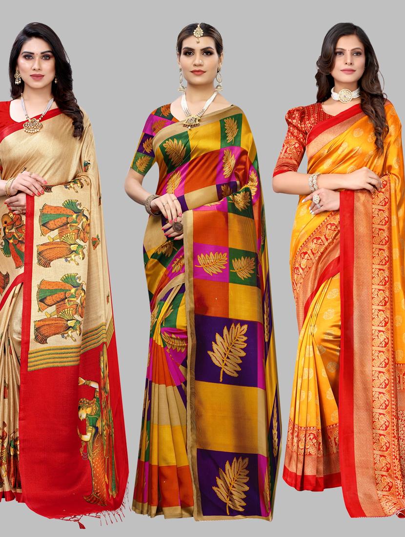 pack of 3 combo saree - 19567386 - Zoom Image - 0