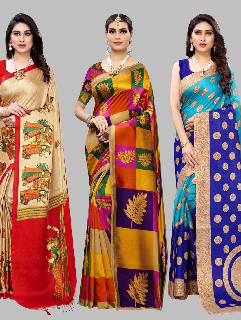 pack of 3 combo saree - 19567405 - Zoom Image - 0