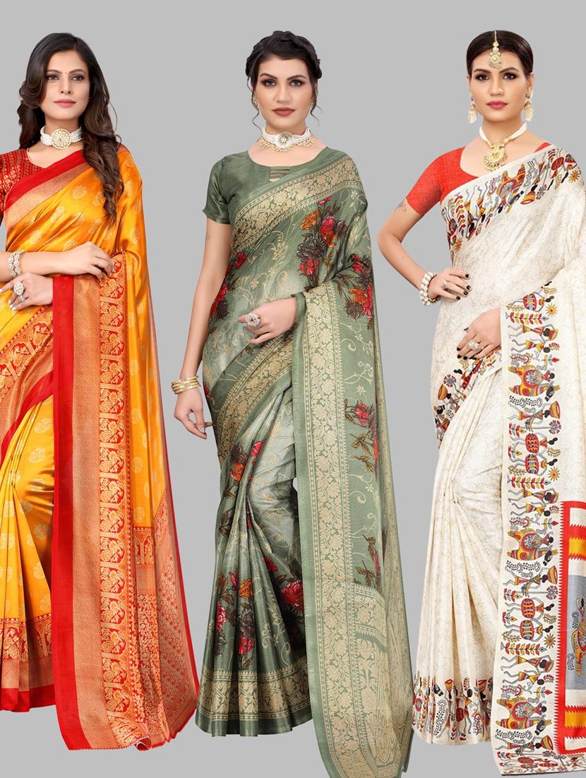 pack of 3 combo saree - 19567436 - Zoom Image - 0