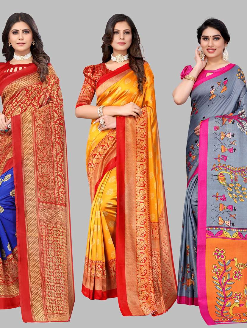 pack of 3 combo saree - 19567449 - Zoom Image - 0
