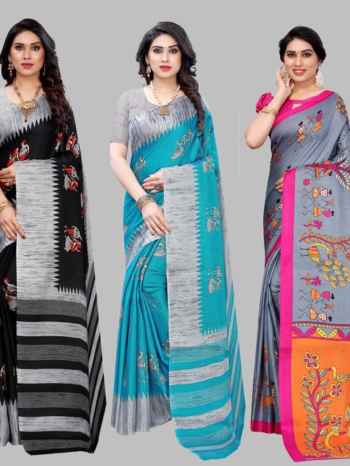 pack of 3 combo saree - 19567465 -  Standard Image - 0