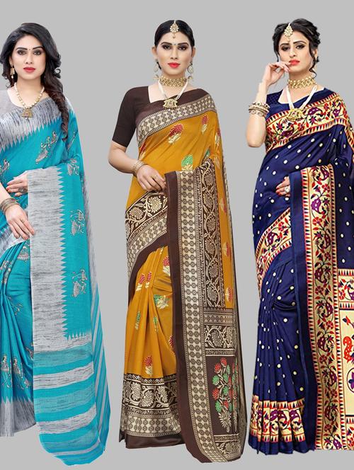 pack of 3 combo saree - 19567488 - Standard Image - 0