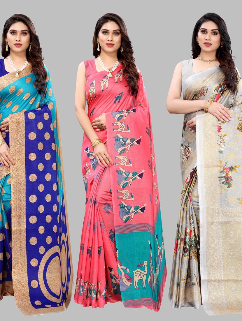 pack of 3 combo saree - 19567489 - Zoom Image - 0