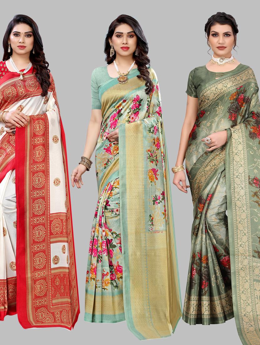 pack of 3 combo saree - 19567522 - Zoom Image - 0