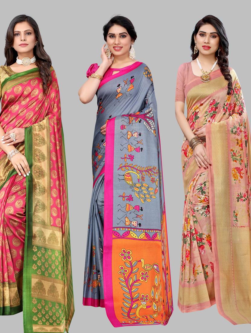 pack of 3 combo saree - 19567552 - Zoom Image - 0