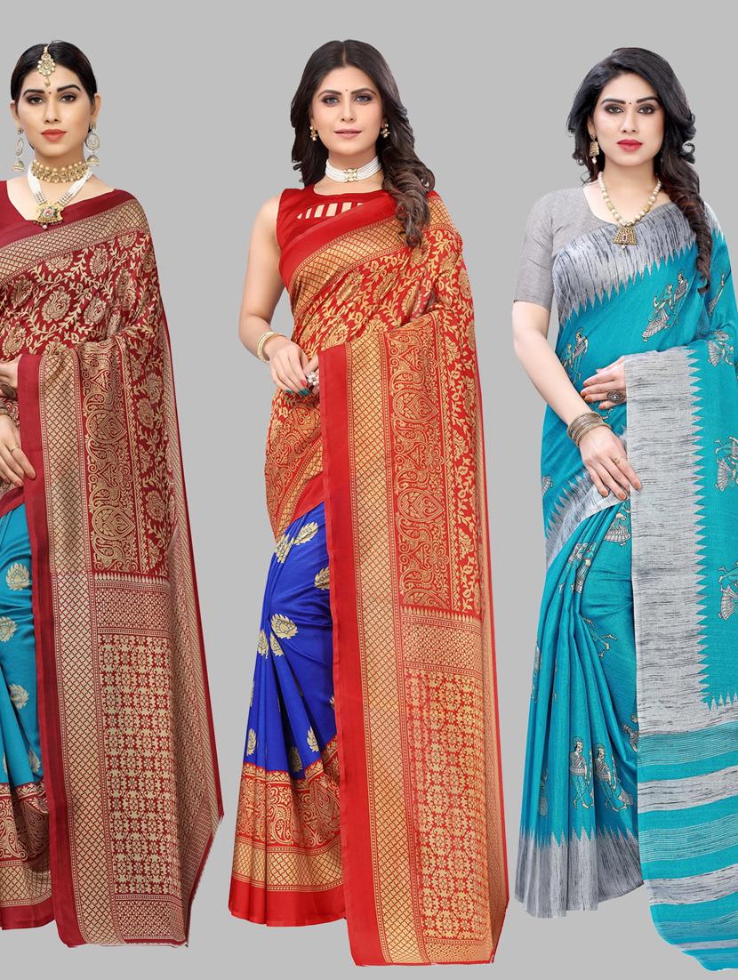 pack of 3 combo saree - 19567553 - Zoom Image - 0