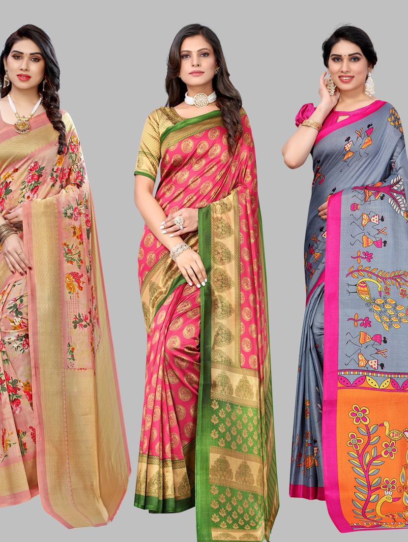 pack of 3 combo saree - 19567556 - Zoom Image - 0