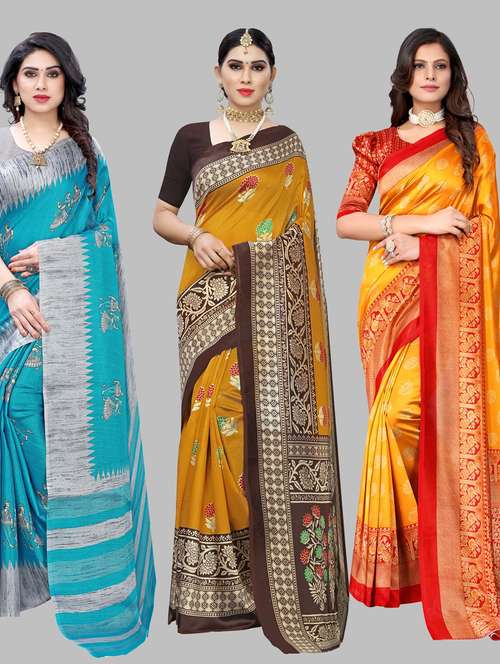 pack of 3 combo saree - 19567565 - Standard Image - 0