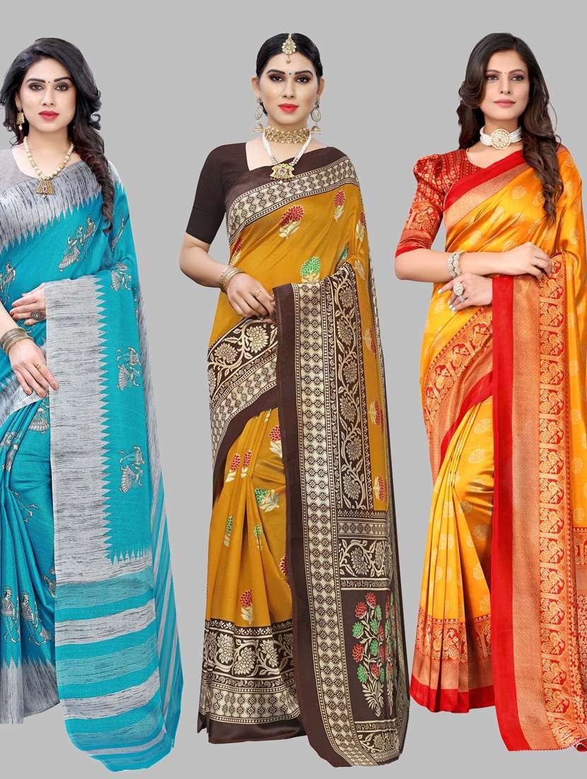 pack of 3 combo saree - 19567565 - Zoom Image - 0