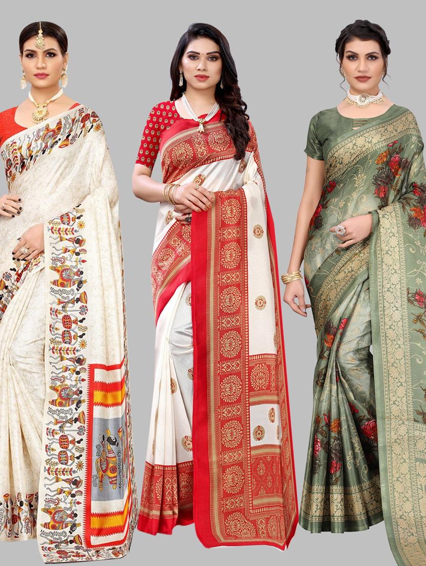 pack of 3 combo saree - 19567585 -  Zoom Image - 0