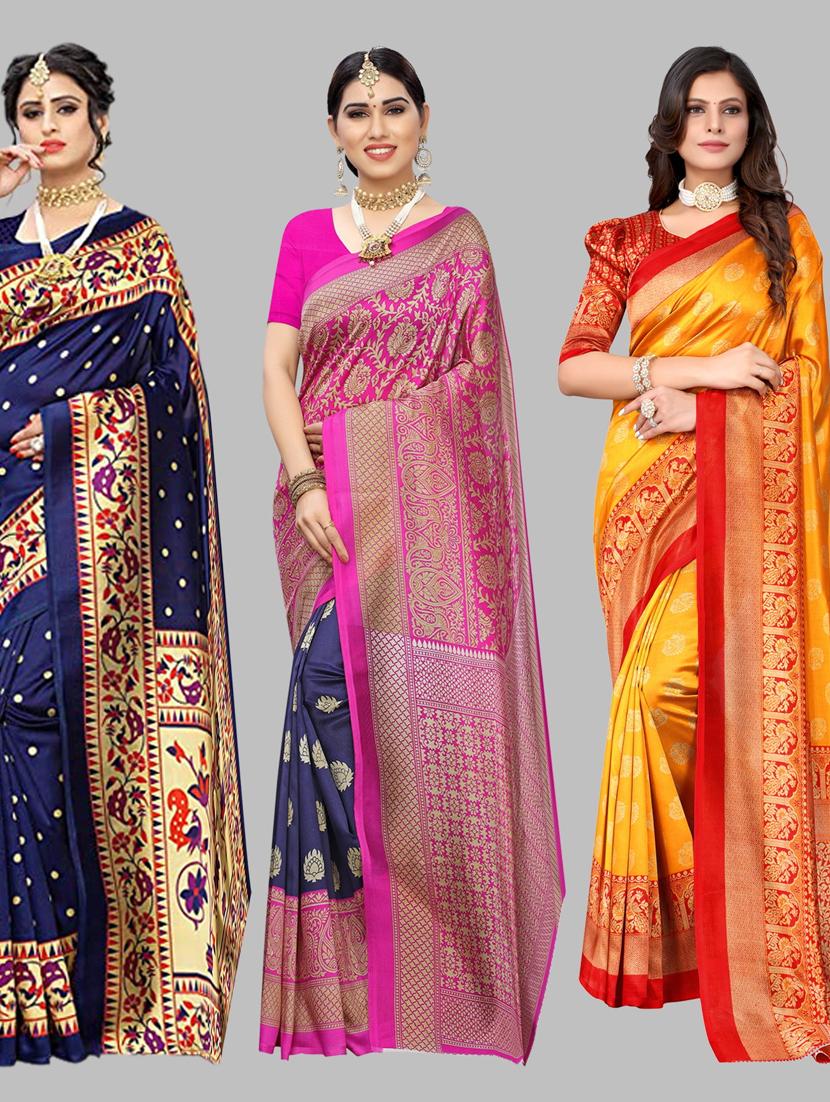pack of 3 combo saree - 19567613 - Zoom Image - 0