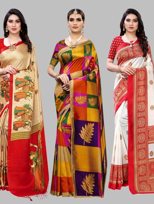 pack of 3 combo saree - 19567623 - Standard Image - 0