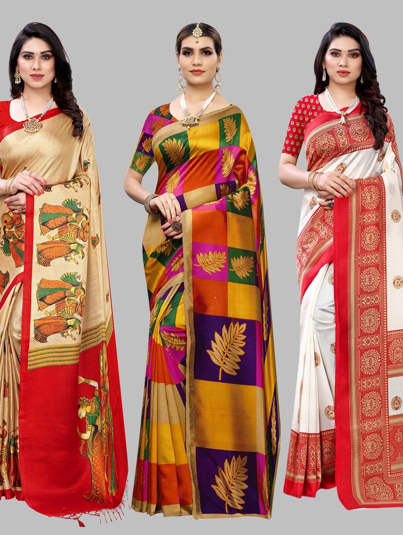 pack of 3 combo saree - 19567623 - Zoom Image - 0