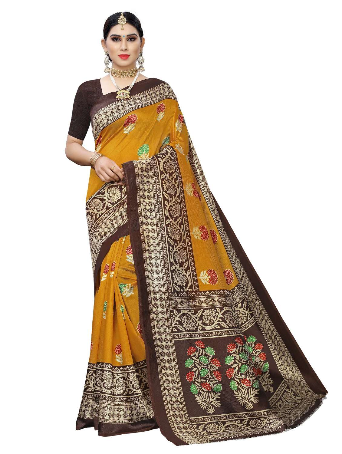 pack of 3 combo saree with blouse - 19567629 -  Standard Image - 3