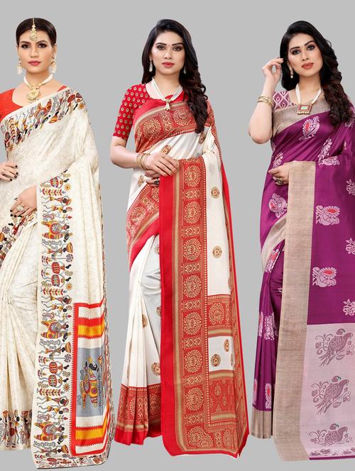 pack of 3 combo saree - 19567641 - Standard Image - 0