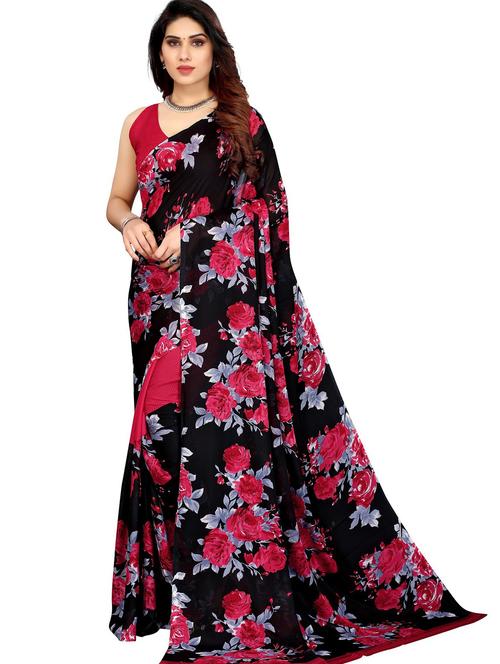 florals printed saree with blouse - 19567714 - Standard Image - 0