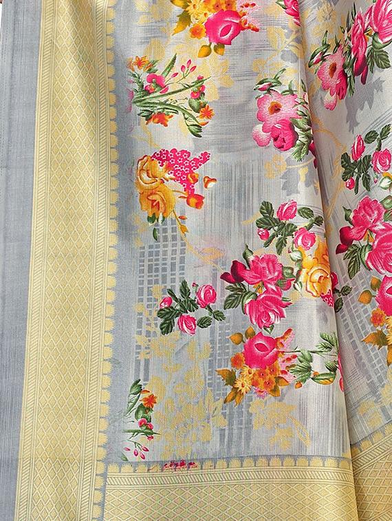art silk printed saree - 19568062 - Standard Image - 3