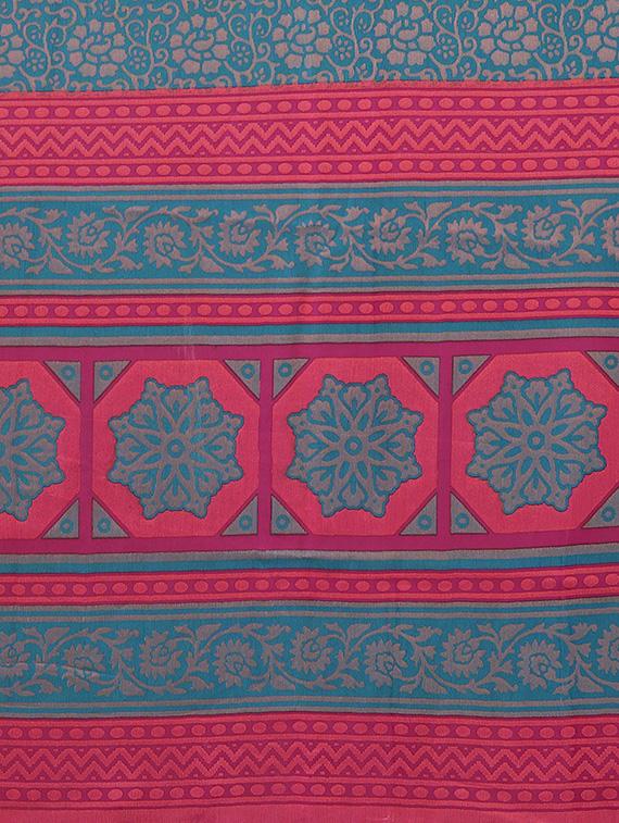 blue printed saree with blouse - 19568400 - Standard Image - 3