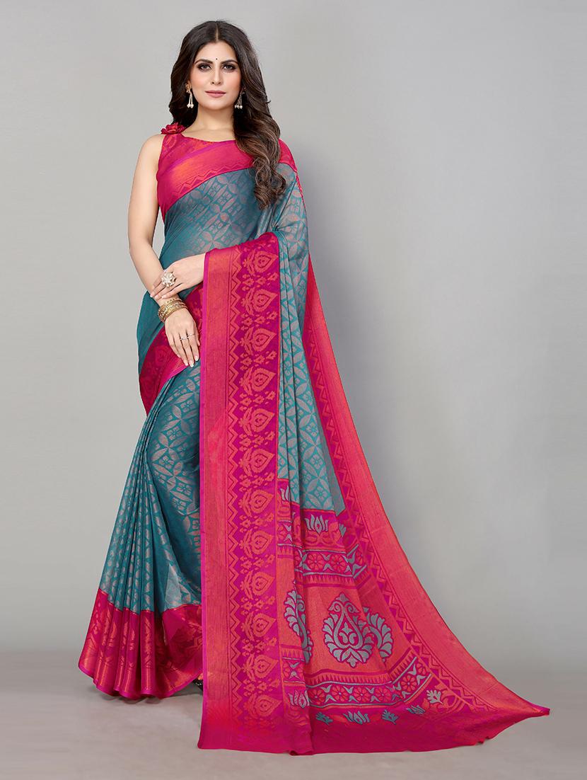 blue woven self design saree with blouse - 19568426 - Zoom Image - 0