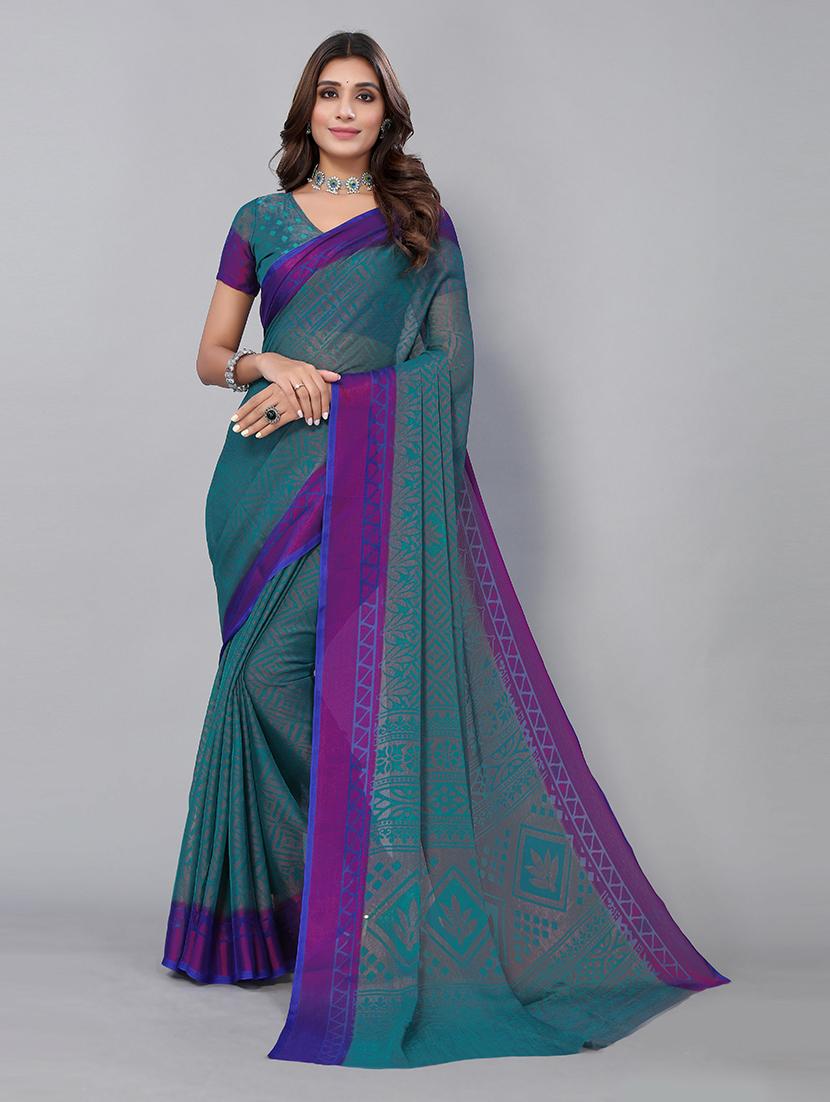 light green self design saree with blouse - 19568435 - Zoom Image - 0