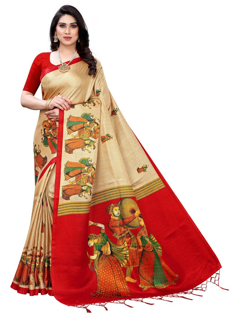 pack of 3 printed saree with blouse - 19568471 - Standard Image - 3