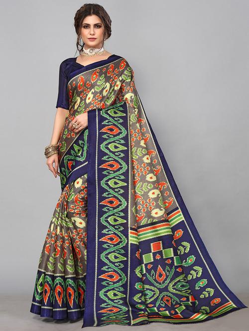 grey art silk mysore saree with blouse - 19568791 - Standard Image - 0