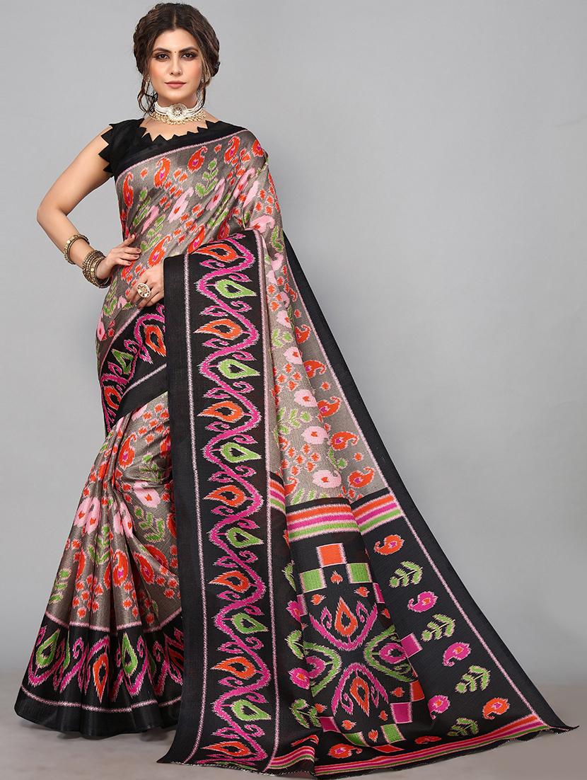 grey art silk mysore saree with blouse - 19568887 - Zoom Image - 0