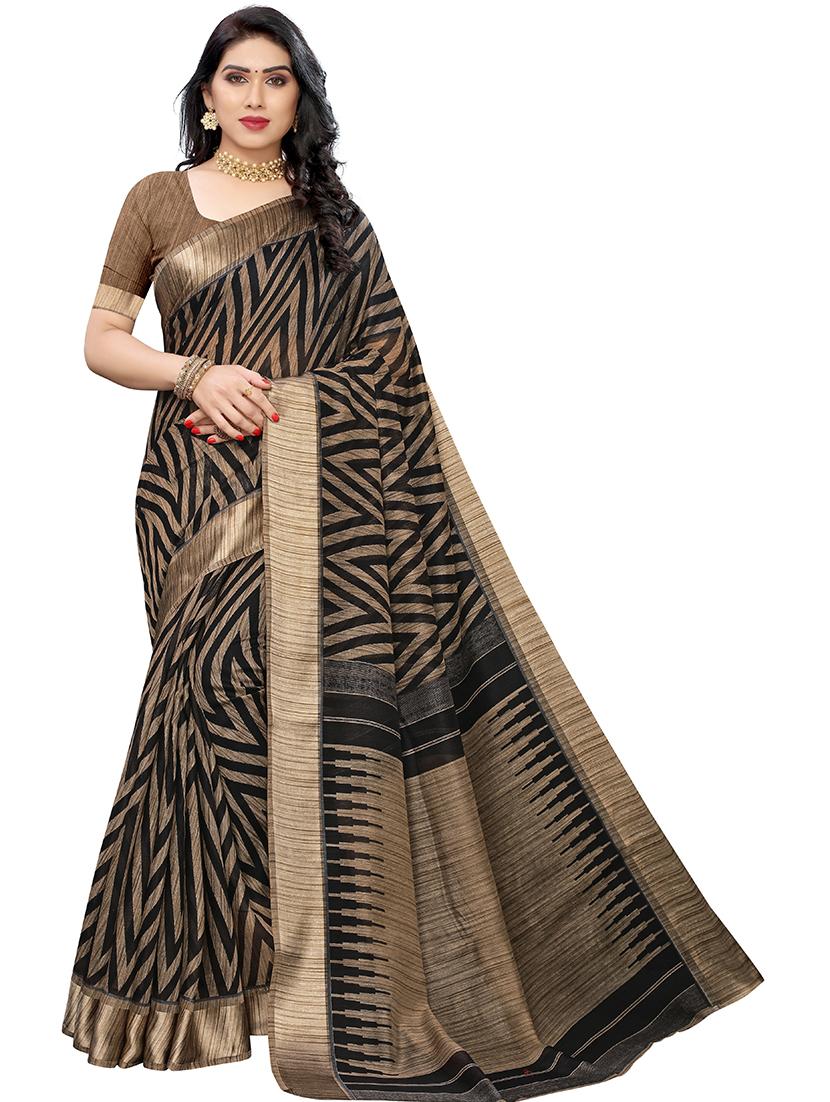 chevron printed saree with blouse - 19568953 - Zoom Image - 0