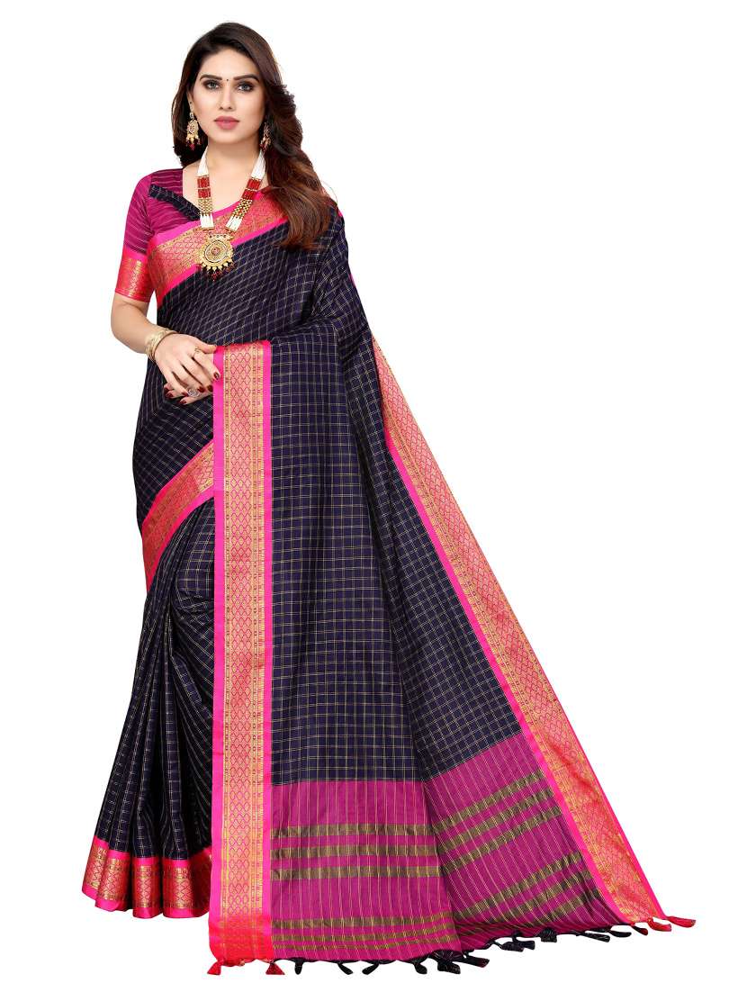self design chettinadu saree with blouse - 19571231 - Zoom Image - 0