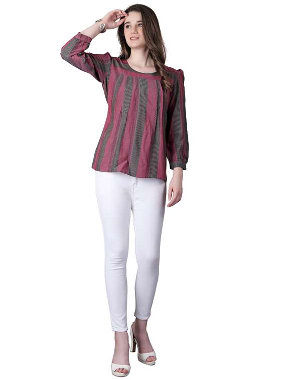 women's straight round neck top - 19572395 -  Standard Image - 3