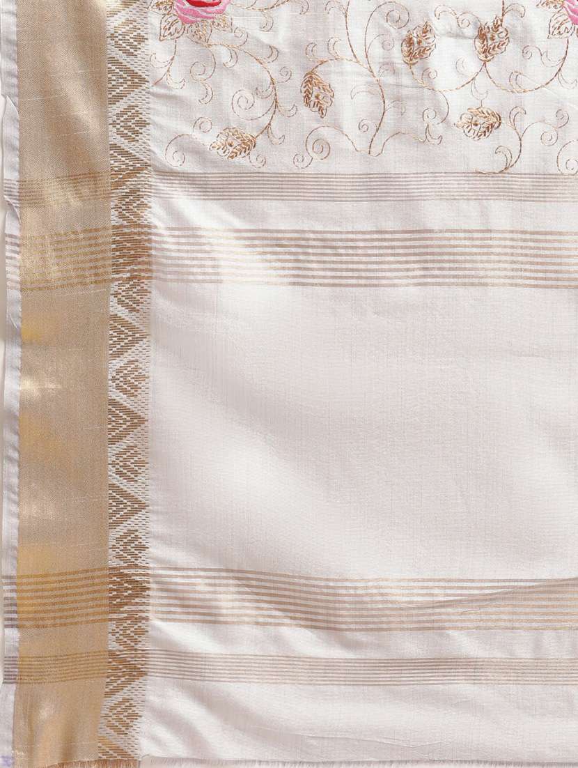 women's self design pearl grey colored saree with blouse - 19572730 -  Standard Image - 5