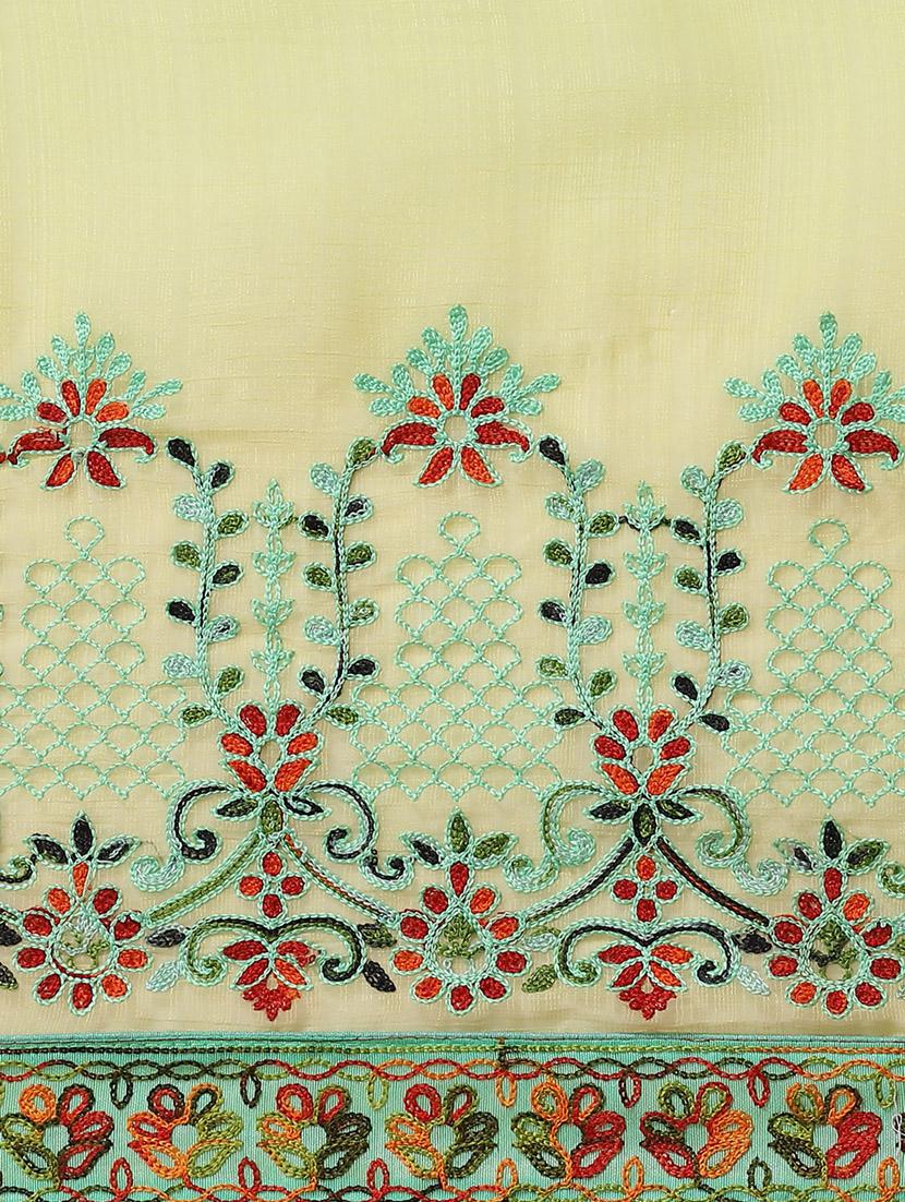 solid net saree with blouse - 19572732 - Standard Image - 3
