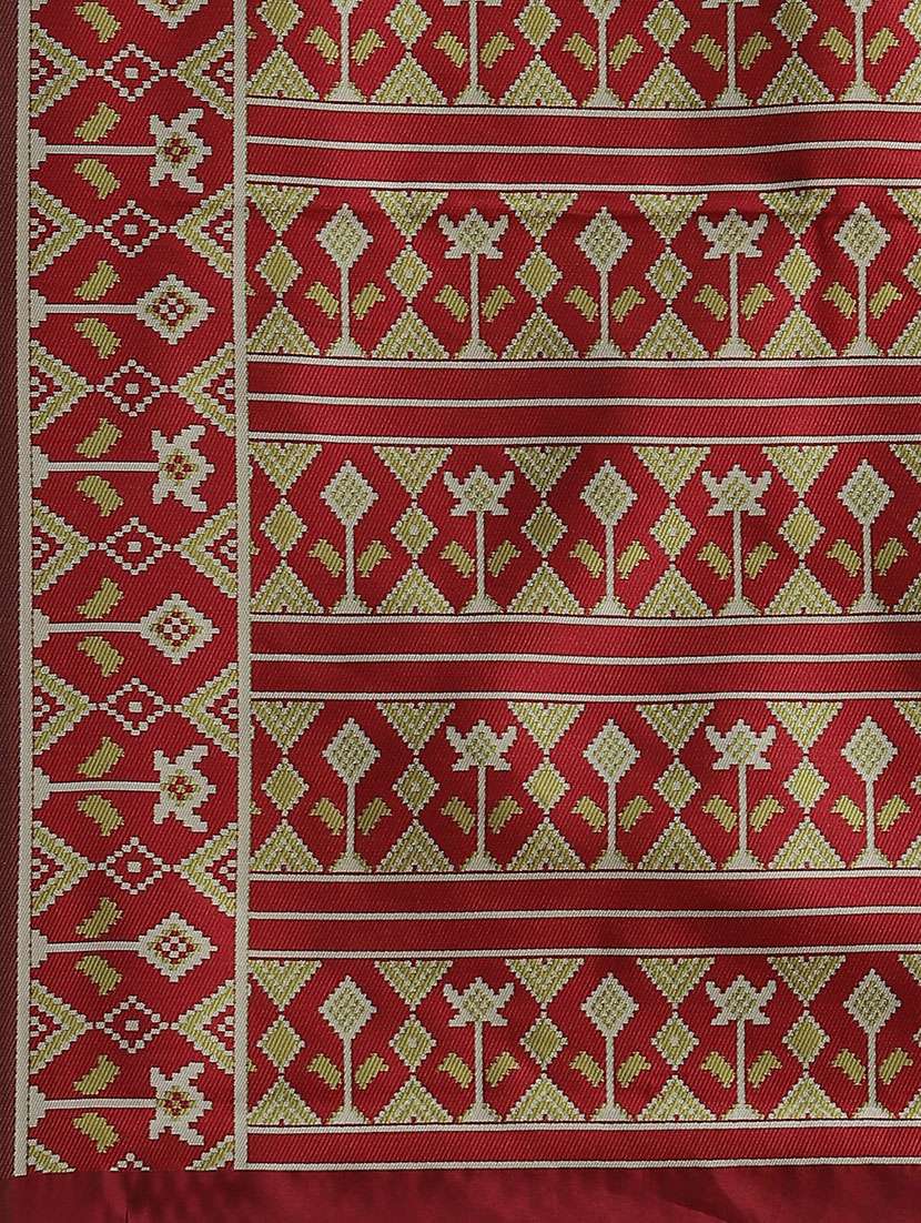 women's self design olive colored saree with blouse - 19572737 -  Standard Image - 3