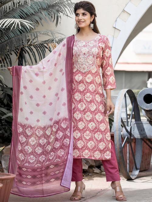 embroidered tie-dyed suit set - 19577816 -  Standard Image - 0
