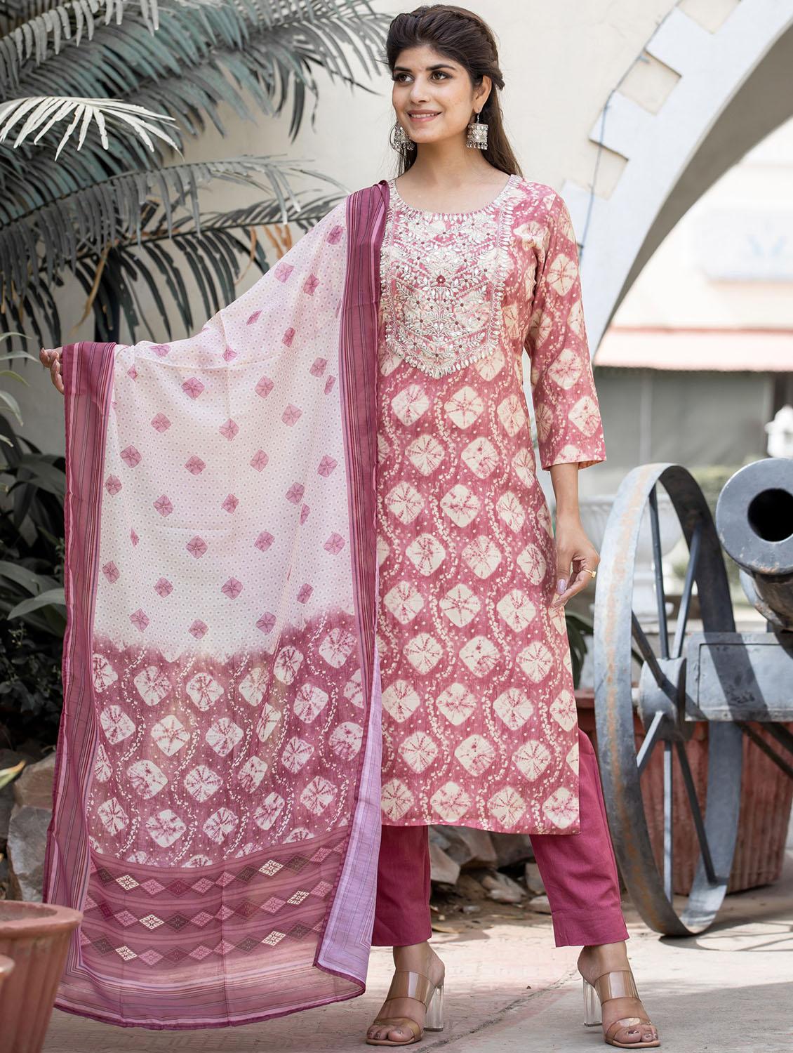 embroidered tie-dyed suit set - 19577816 -  Zoom Image - 0