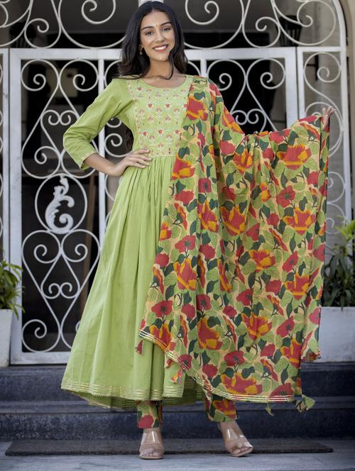 embroidered kurta pant with dupatta set - 19577821 - Standard Image - 0