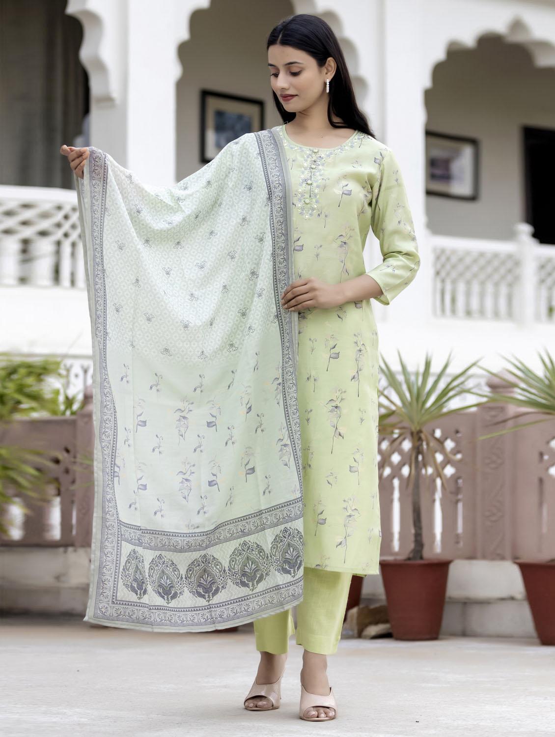 round neck dupatta bottom set - 19577888 - Zoom Image - 0