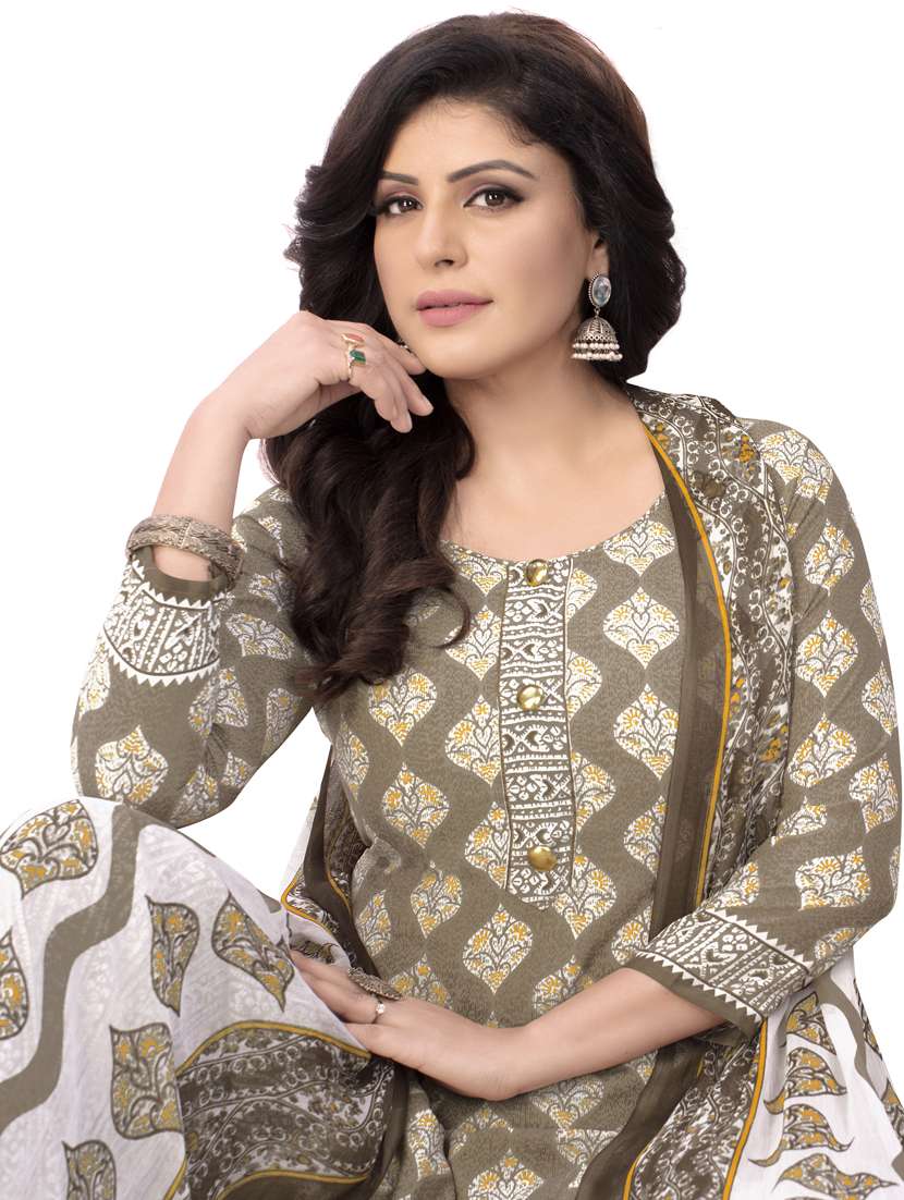 printed unstitched patiyala suit set - 19578032 -  Standard Image - 3