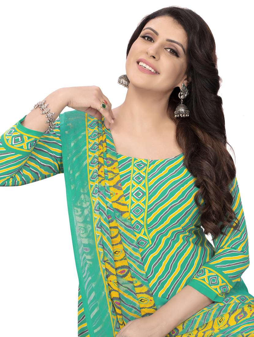 printed unstitched patiyala suit set - 19578034 -  Standard Image - 3