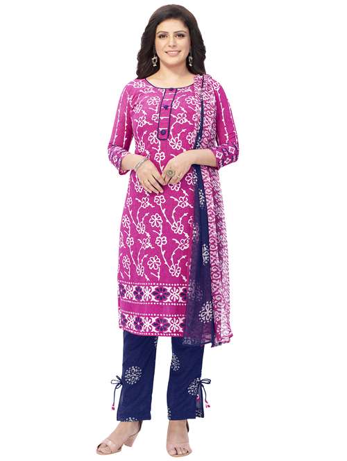 printed unstitched suit set - 19578064 - Standard Image - 0