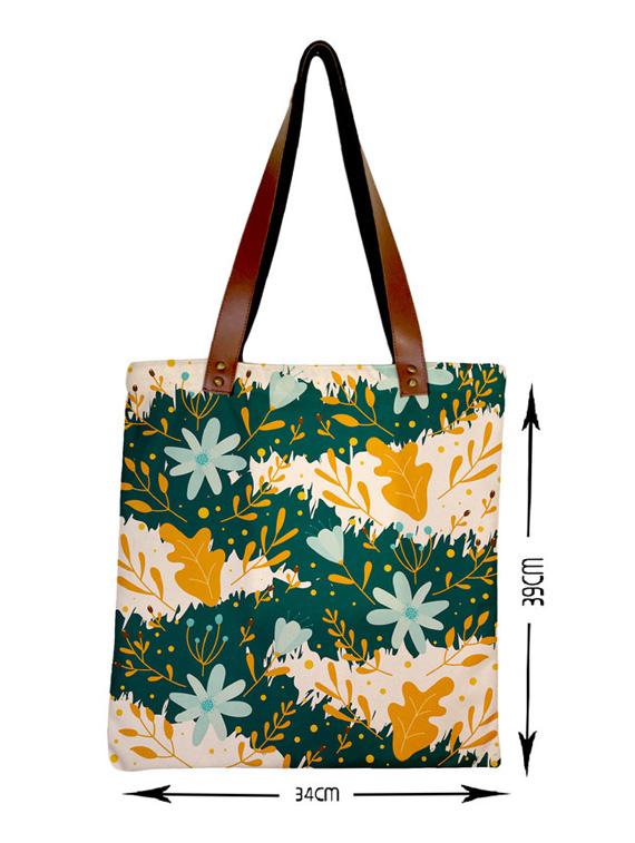 cream canvas printed tote - 19578126 - Standard Image - 3