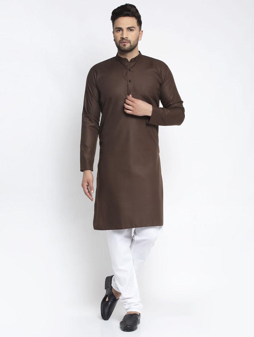 coffee kurta pyjama ethnic wear set - 19578133 -  Zoom Image - 0