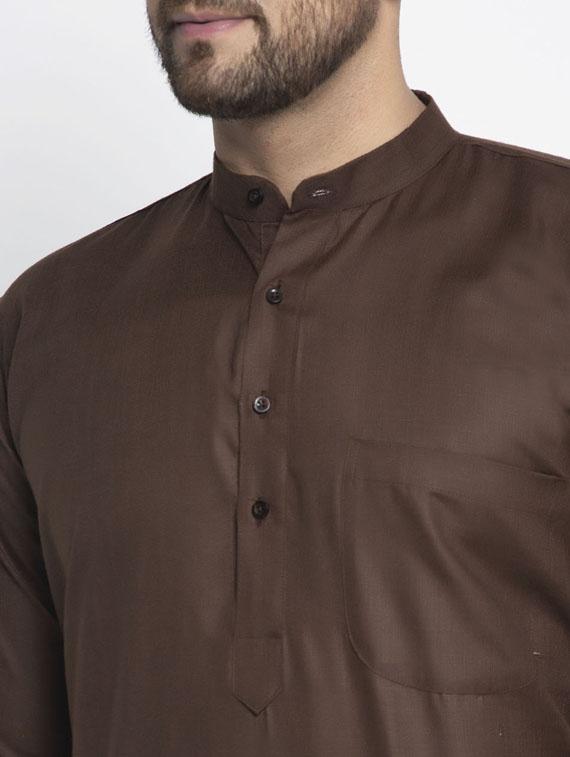 coffee kurta pyjama ethnic wear set - 19578133 - Standard Image - 3