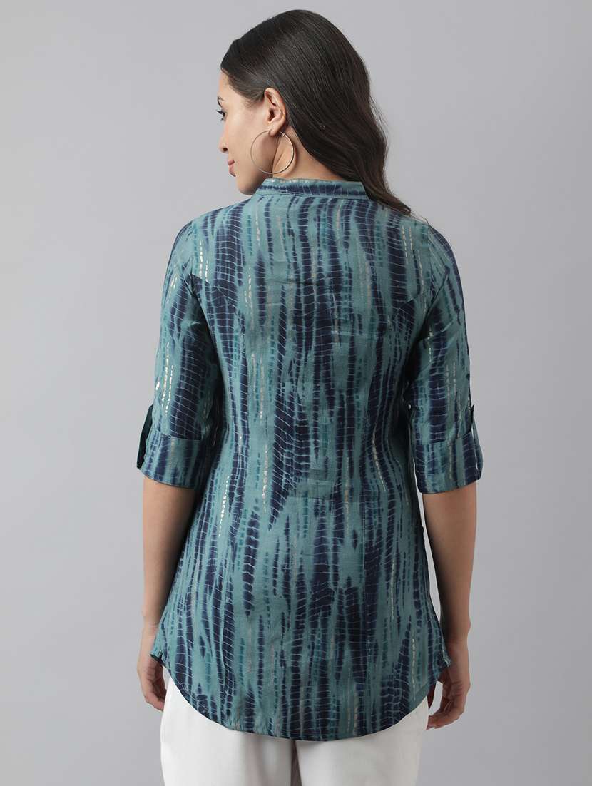 Women's A Line Mandarin Neck Top - 19578182 -  Standard Image - 3