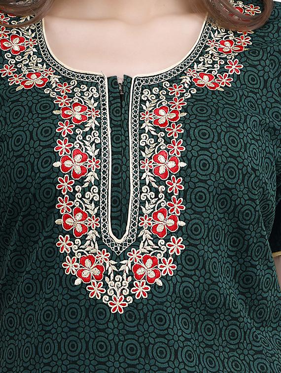 embroidered yolk printed sleepshirts & nighty - 19578469 - Standard Image - 3