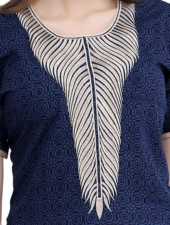 embroidered neck sleepshirts & nighty - 19578471 - Standard Image - 3