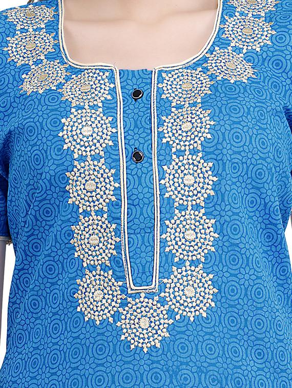 embroidered neck sleepshirts & nighty - 19578473 - Standard Image - 3