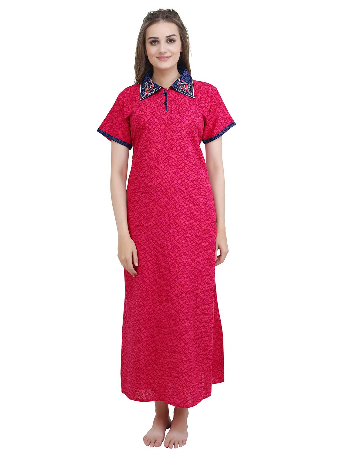 embroidered shirt collar qsleepshirts & nighty - 19578479 - Zoom Image - 0